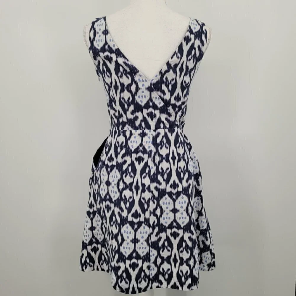 GAP Ikat Print Linen Fit & Flare Dress